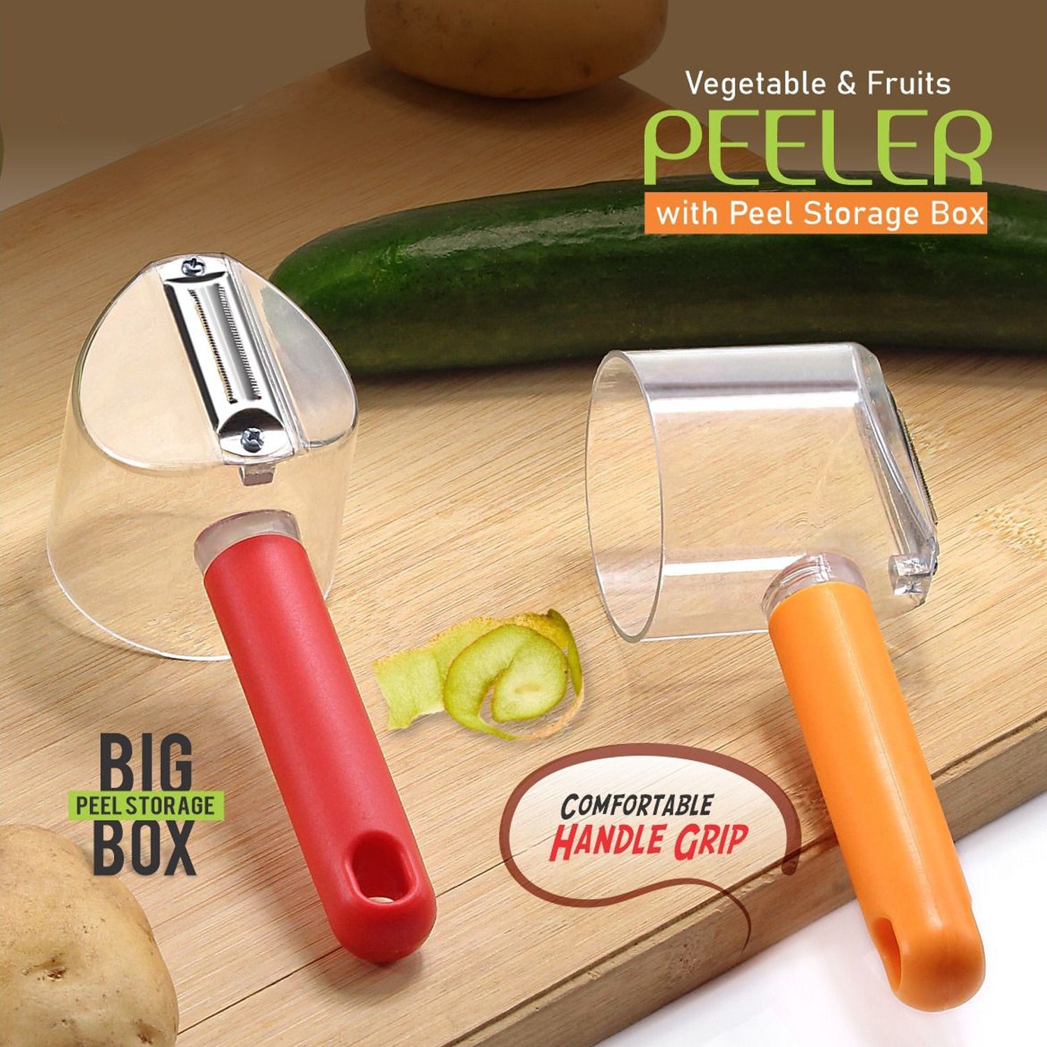 2882 Home Kitchen Cooking Tools Peeler With Container Stainless Steel Carrot Cucumber Apple Super Fruit Vegetable Peeler DeoDap 2882 Home Kitchen Cooking Tools Peeler With Container Stainless Steel Carrot Cucumber Apple Super Fruit Vegetable Peeler DeoDap